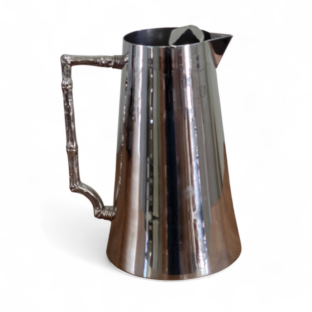 Michael Aram Bamboo Stainless Steel Pitcher | Nickel Plated Handle Designer